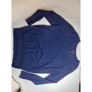 Lane Bryant Women's V Neck Long Sleeve Sweater Top Plus Size 14/16 Blue Knit